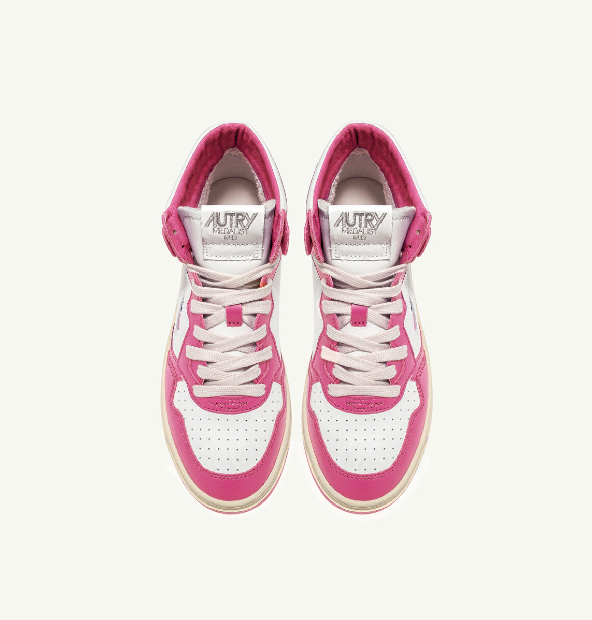 Autry Action Shoes Sneaker Medalist Mid Women white fuchsia AUMWWB14