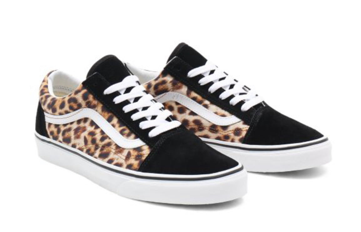 Black vans with leopard stripe online