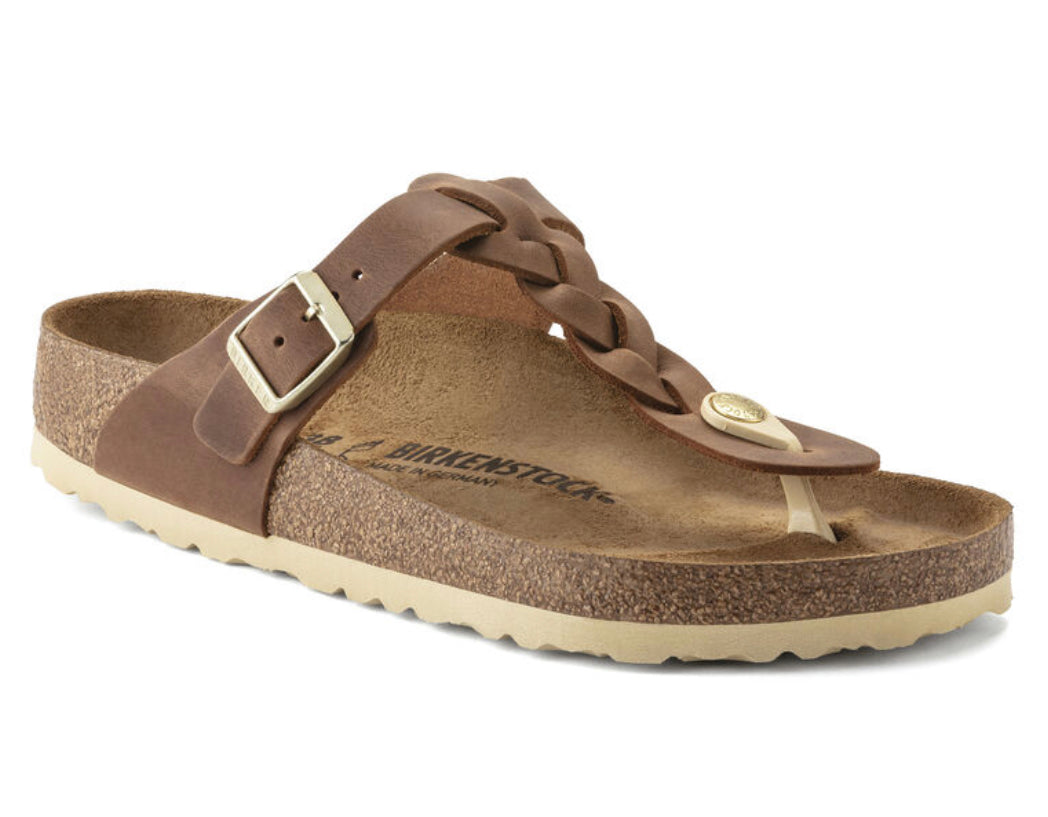 Birkenstock Gizeh Braided Oiled Leather Cognac 1021355