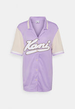 Lade das Bild in den Galerie-Viewer, Karl Kani Varsity Baseball Shirt purple sand
