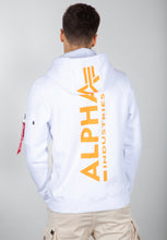 Lade das Bild in den Galerie-Viewer, Alpha Industries Backprint Hoodie Neon white orange 178318NP-480
