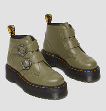 Lade das Bild in den Galerie-Viewer, Dr.Martens Devon Flowers Plateau Khaki Green Milled Nappa 27642272
