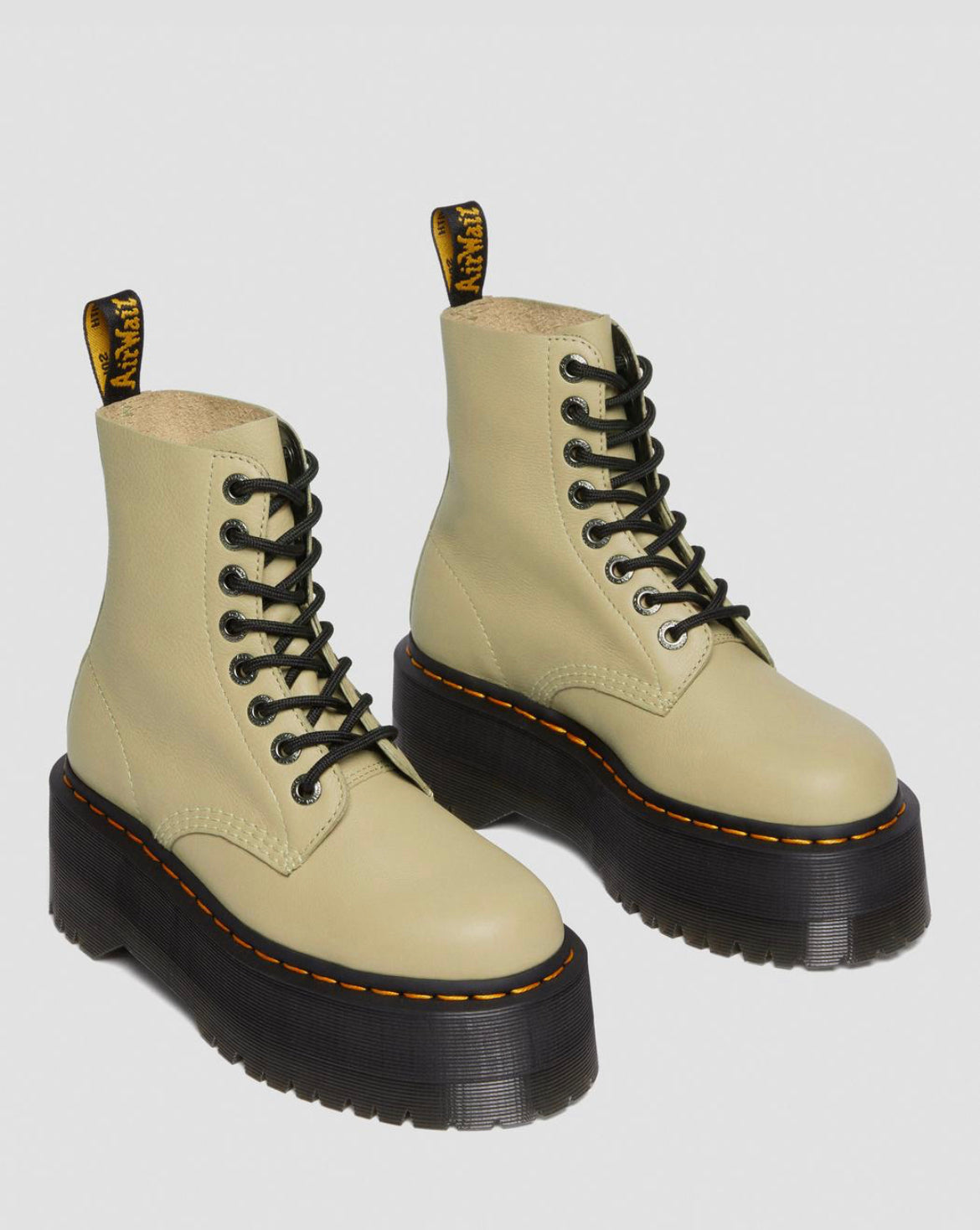 Dr.Martens 1460 Pascal Max Platform Boots Pale Olive Pisa 26925358  