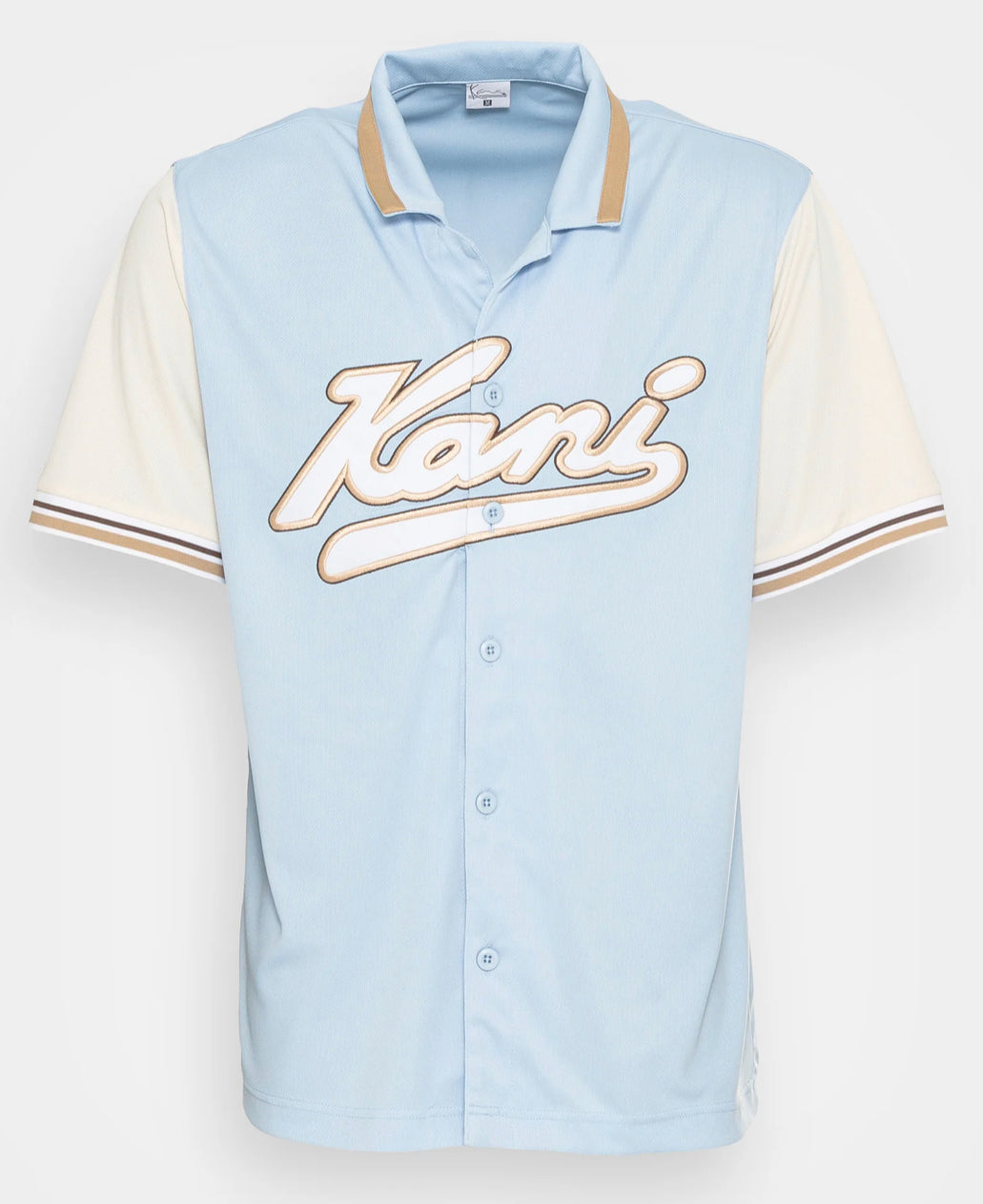 Karl Kani Baseball Shirt Varsity Block lightblue cream