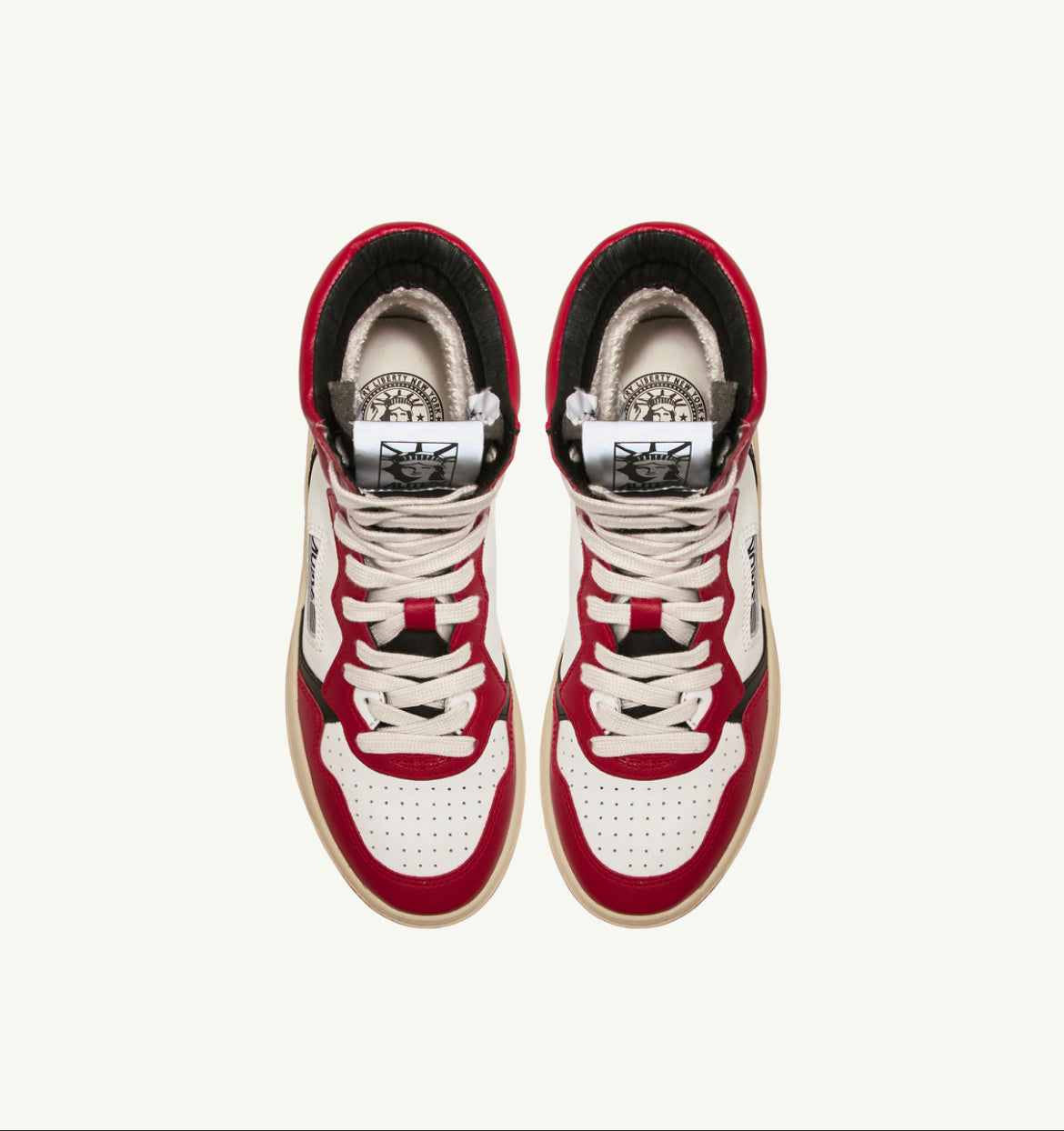 Autry Action Shoes Liberty High Sneaker Men white red black LUHM-HL02
