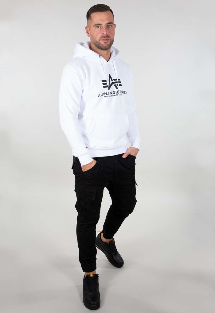 Alpha Industries Basic Hoodie white black 178312-009
