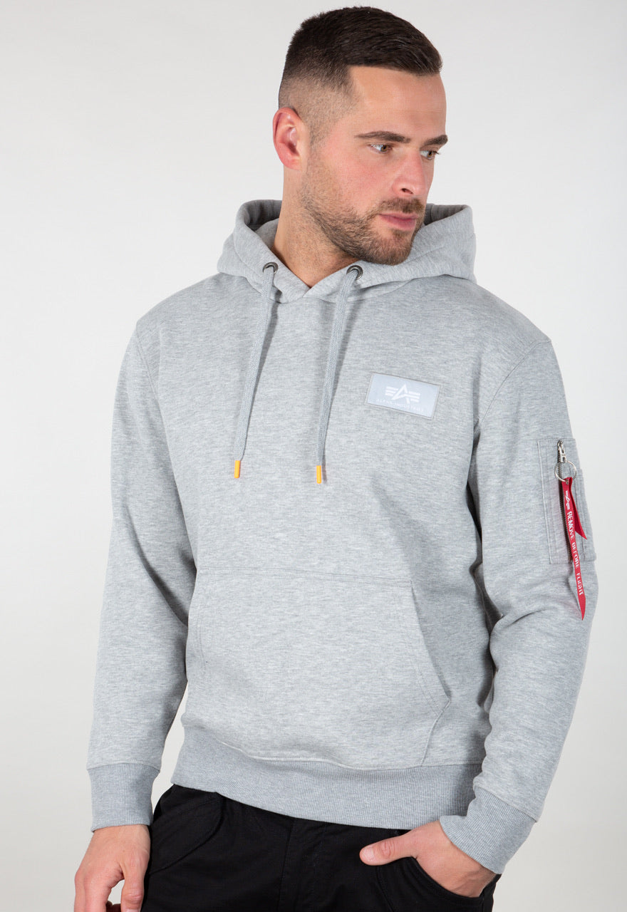 Alpha Industries Backprint Hoodie Neon grau orange 178318NP-599