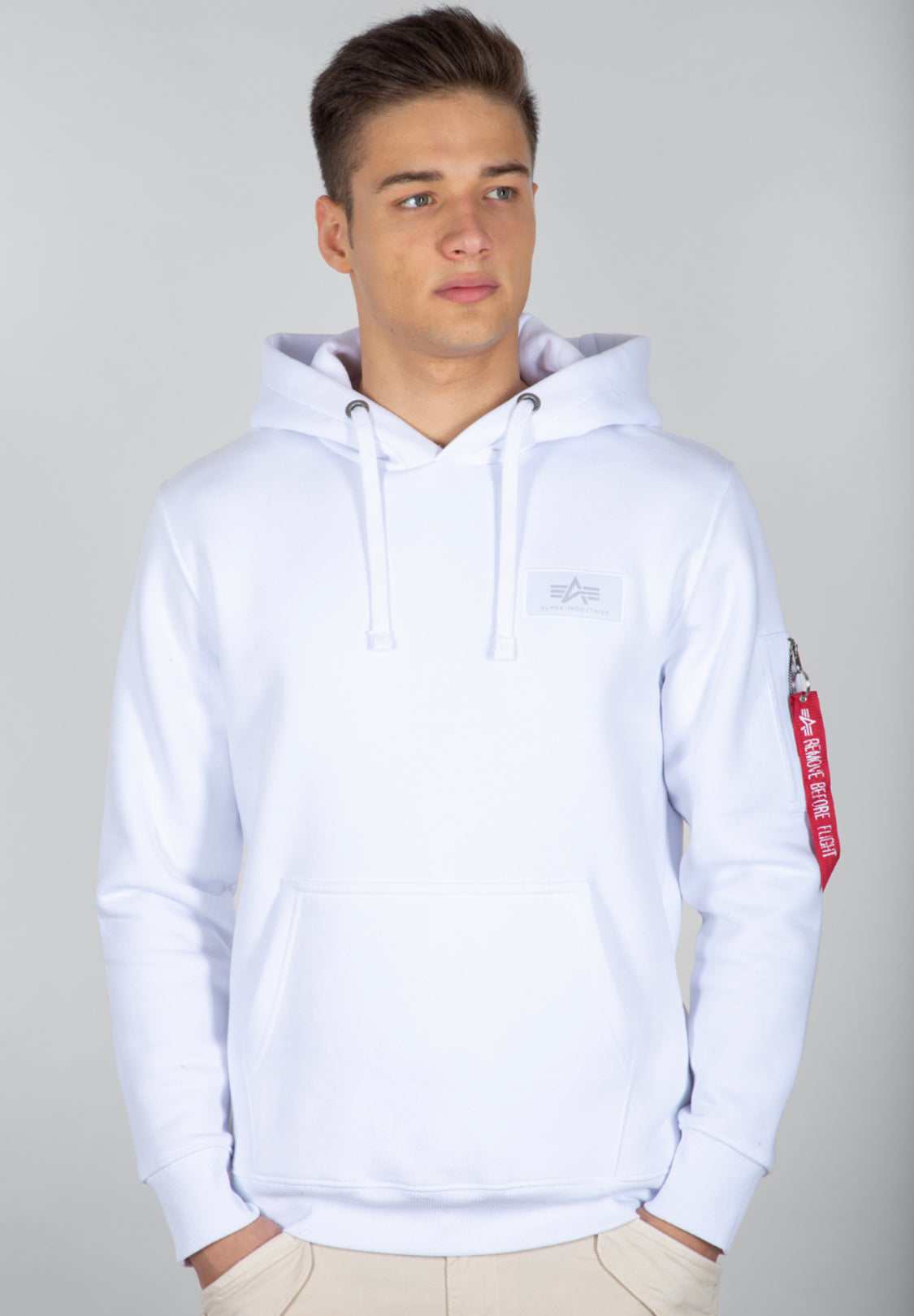 Alpha Industries Backprint Hoodie Neon white orange 178318NP-480